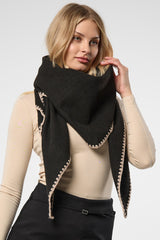 Knitted Triangle Shawl – Black