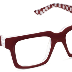 Louie Dark Red Check Readers