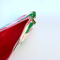 The Makeup Bag, Pink and Green Golf Argyle