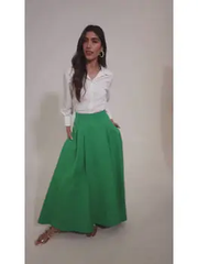 Olivia Skirt Green Faille– Vivid Hue Holiday Edit