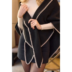 Knitted Triangle Shawl – Black