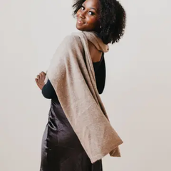 Cassidy Cashmere Wrap and Beanie Duo – Mocha