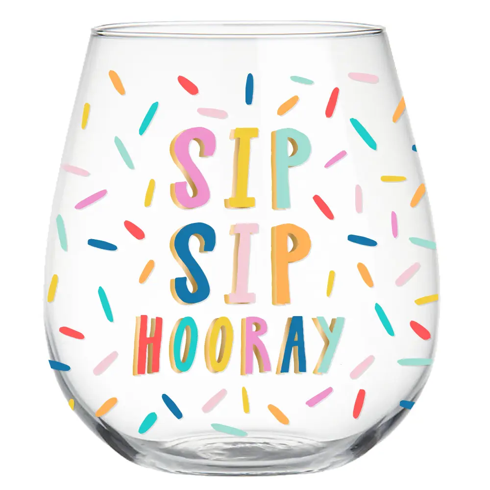 Stemless Wine Glass | Sip Sip Hooray