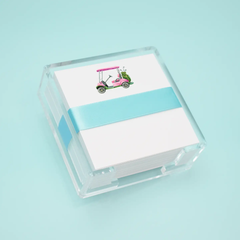 Pink Golf Cart Note Pad with Acrylic Holder