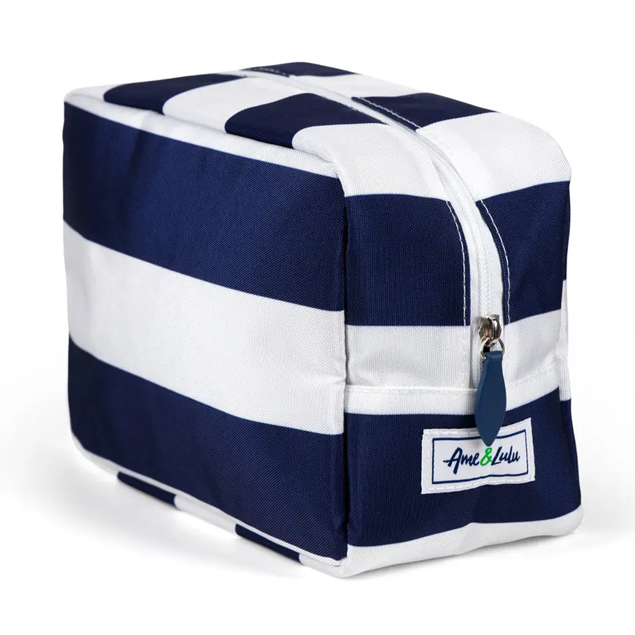 Captain Classic Striped Nylon Pouch – Navy & White