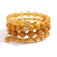 Honey Matte and Glossy Beaded Bracelet