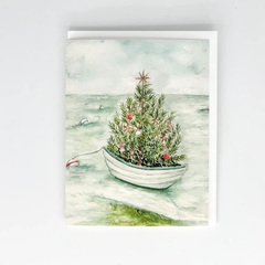 "Boater's Tree" Watercolor Greeting Card - 6 Pack Bundle