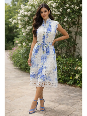 Romantic Eyelet Sleeveless Lace Dress
