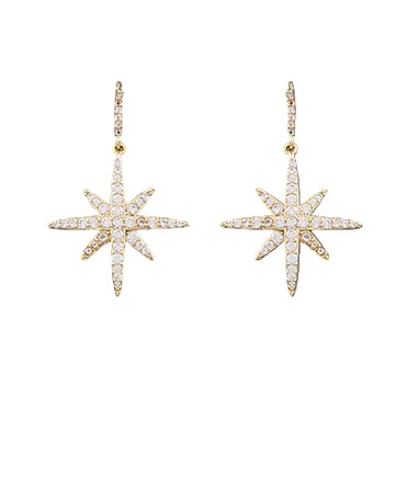 CZ Starburst Dangle Earrings