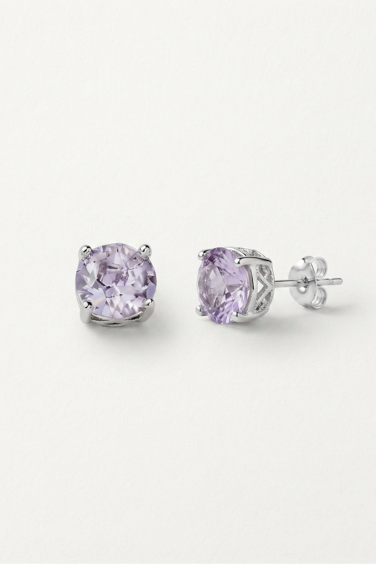 Lavender Sparkle Stud Earrings on a cream background