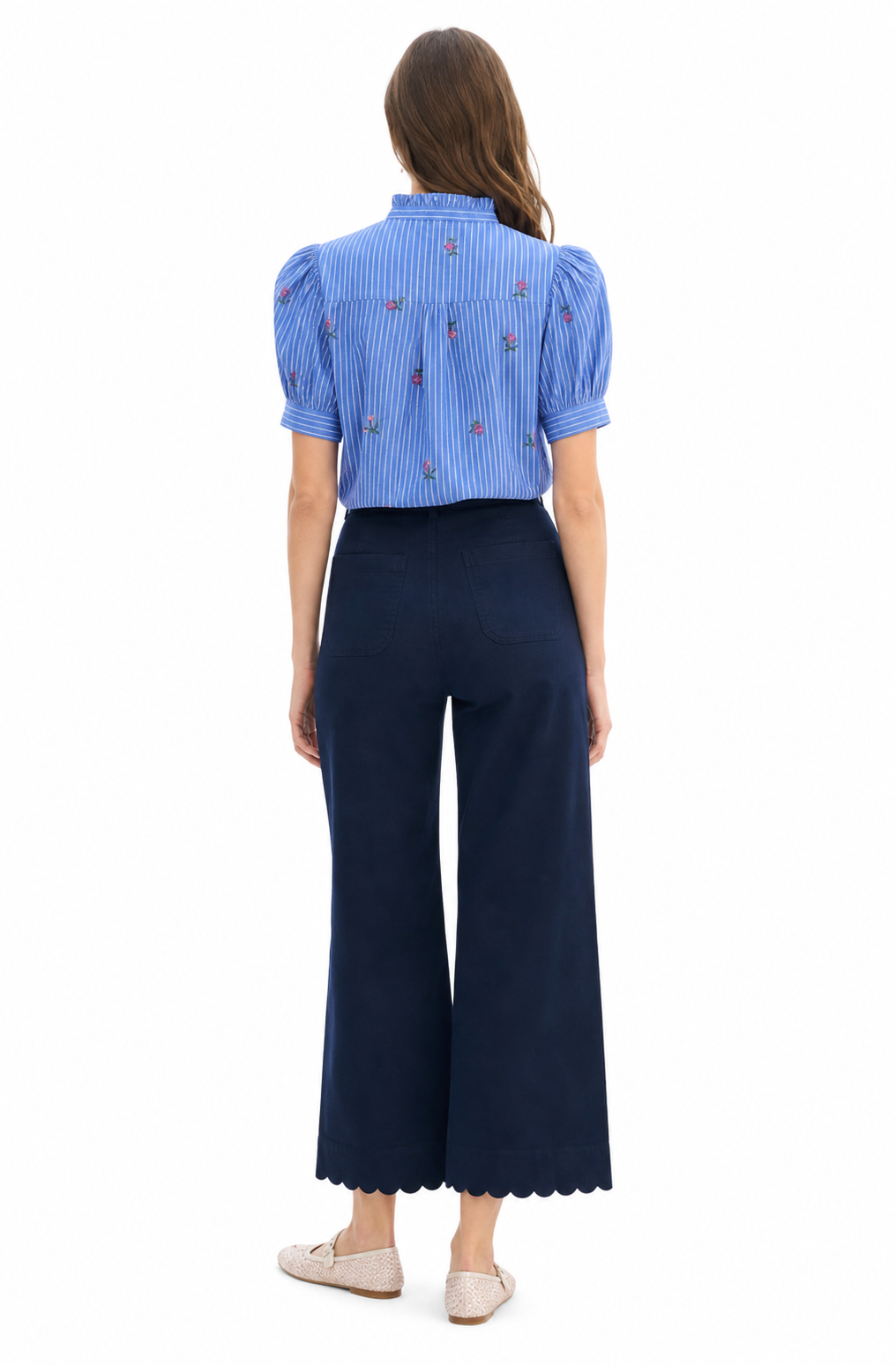 The Navy Maribel Scallop Pant