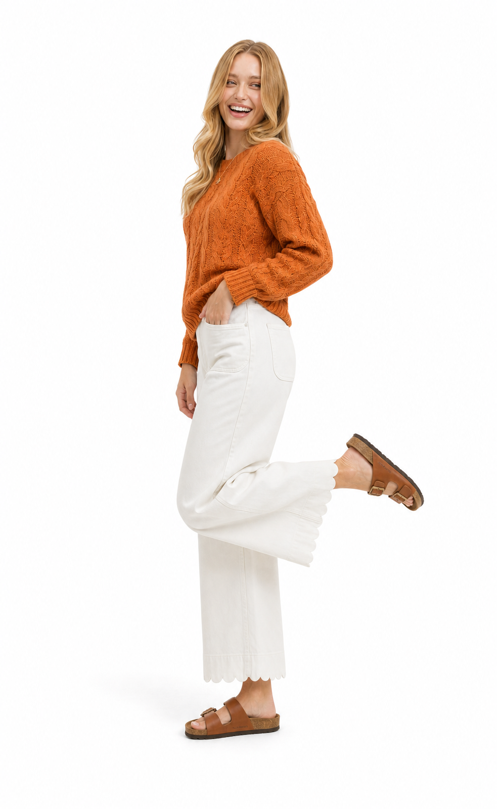 The Maribel Scallop Pant – Off White