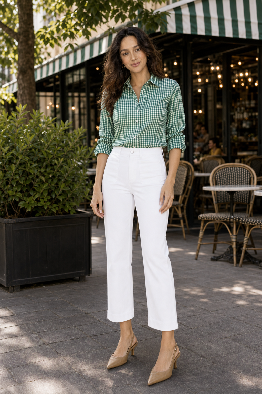 High Rise Relaxed Cropped Flare Jeans – White