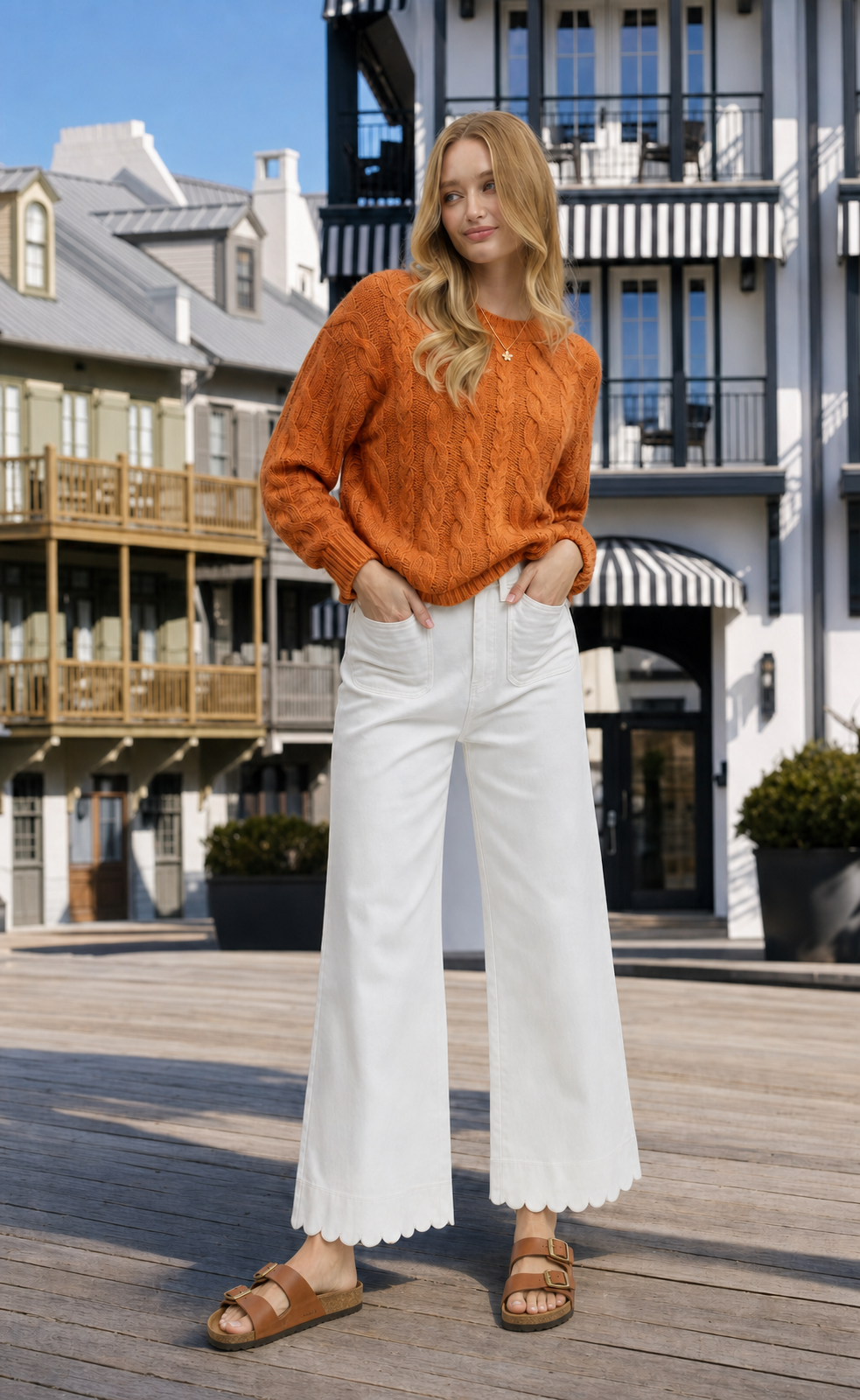 The Maribel Scallop Pant – Off White