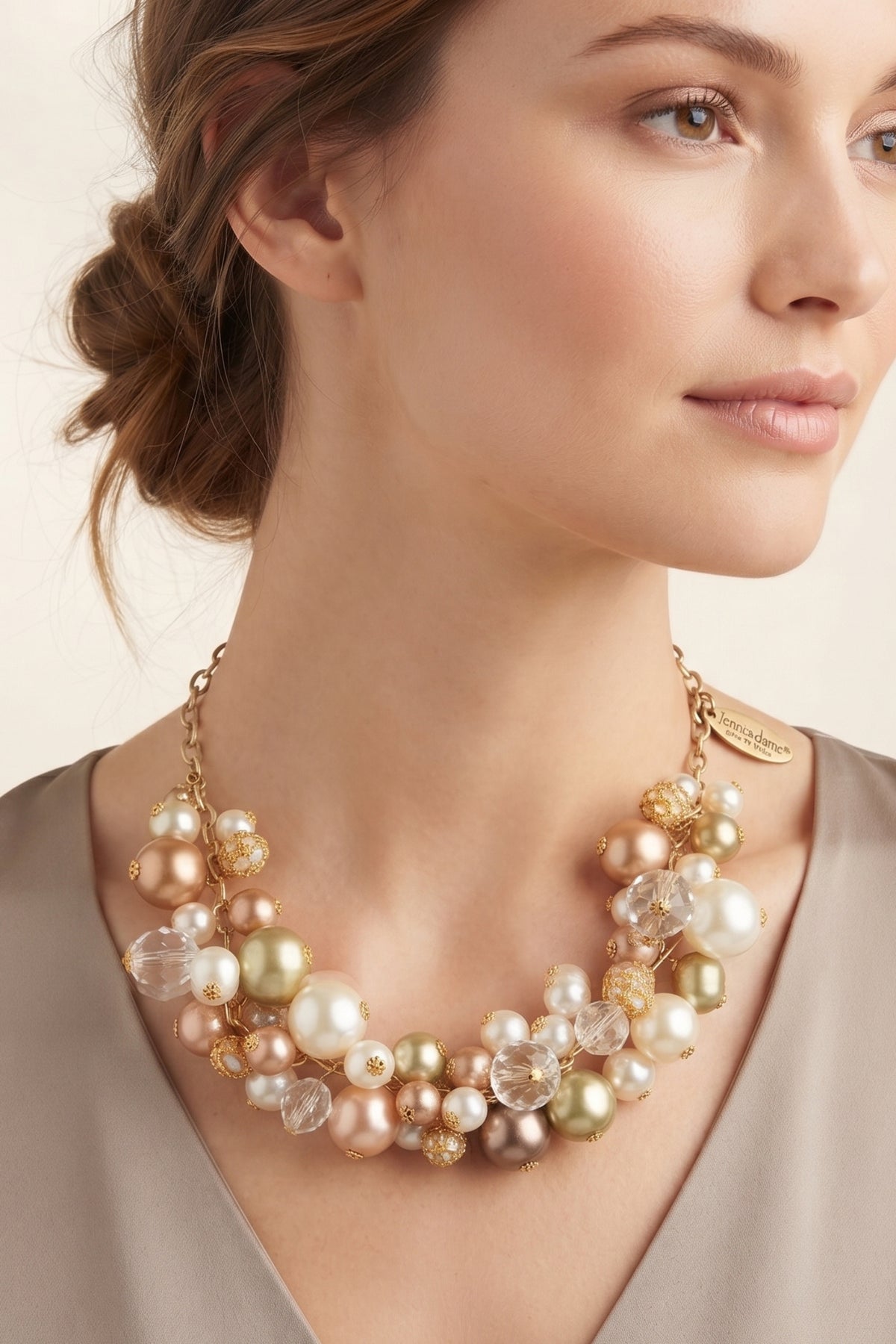 Pearl Charm Necklace worn