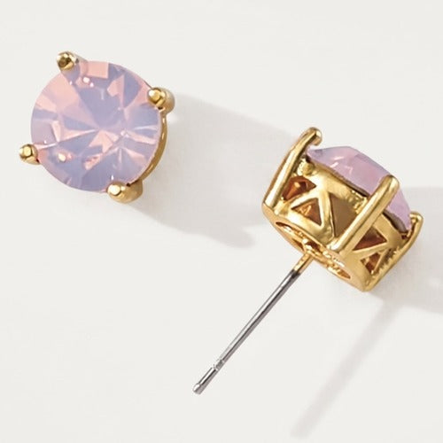 Pink Opal Sparkle Stud Earrings, colour swatch close-up