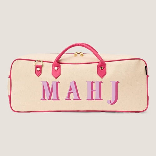 Raspberry Margo “Mahj” Mahjong Tote — Hot Pink Trim, colour swatch close-up