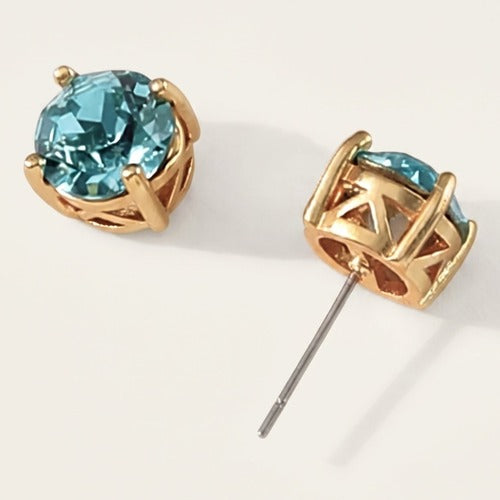 Turquoise Sparkle Stud Earrings, colour swatch close-up