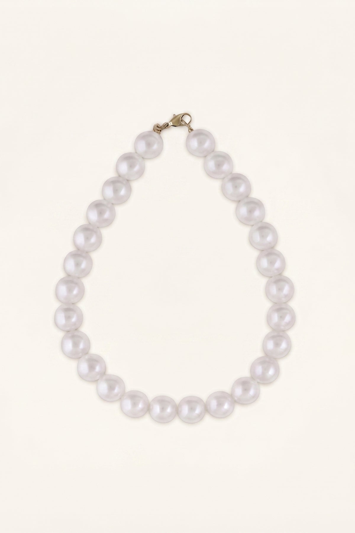 White Iris Large Resin Bead Necklace on a cream background