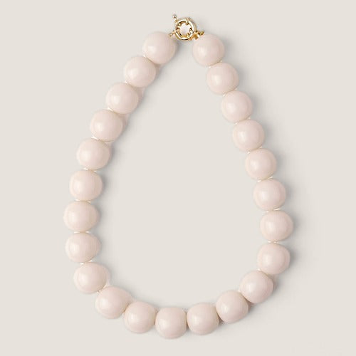 White Iris Large Resin Bead Necklace, colour swatch close-up