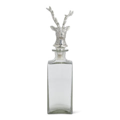 Glass Decanter with Silver Deer Head