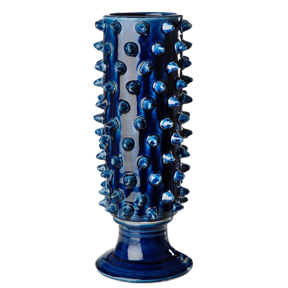 Vinci Pine Cone Blue Ceramic Vase