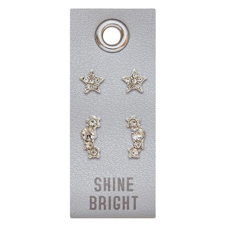 Shine Bright Earrings On Leather Tag