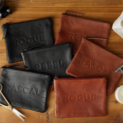 Leather Pouch with Saying
