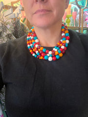Multi Color Tribal Statement Necklace (One of a Kind)