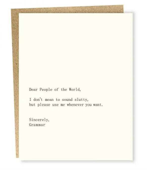 People/ Grammar Greeting Card