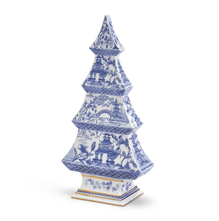 Blue and White Chinoiserie Christmas Tree