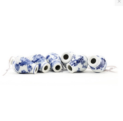 Blue & White Chinoiserie Ginger Jar 3" Ornaments, Set of 6