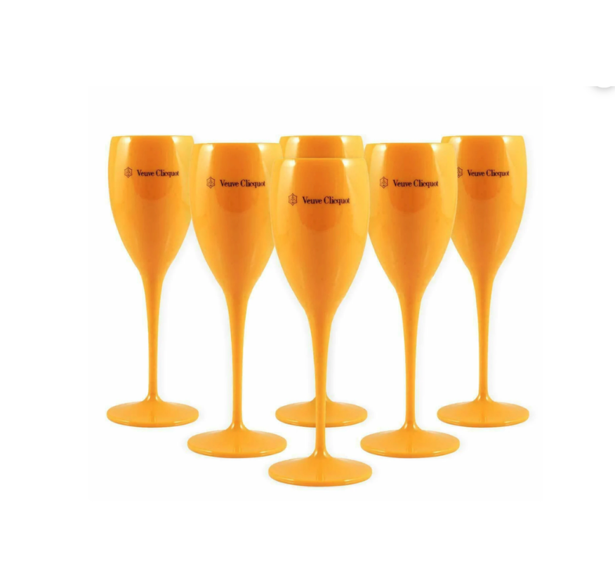 Orange plastic champagne online flutes