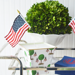 Patriotic Topiary Candle Cachepot with Cool Citrus Basil Scent