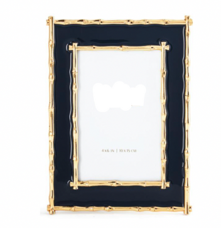 4x6 Bamboo And Navy Enamel Frame