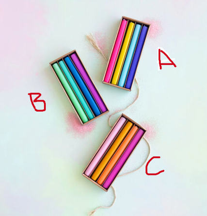 Rainbow Taper Candles, sold in a set of 4 prepacks.