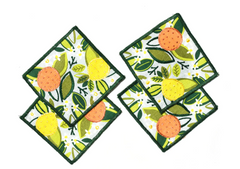 Citrus Print Cocktail Napkins, Set of 4