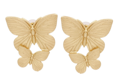 Double Butterfly Drops Earrings