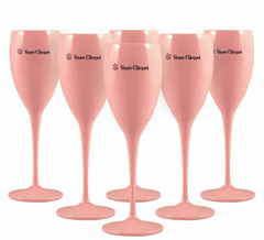 Pink Champagne Flutes Veuve Cliquot, per glass