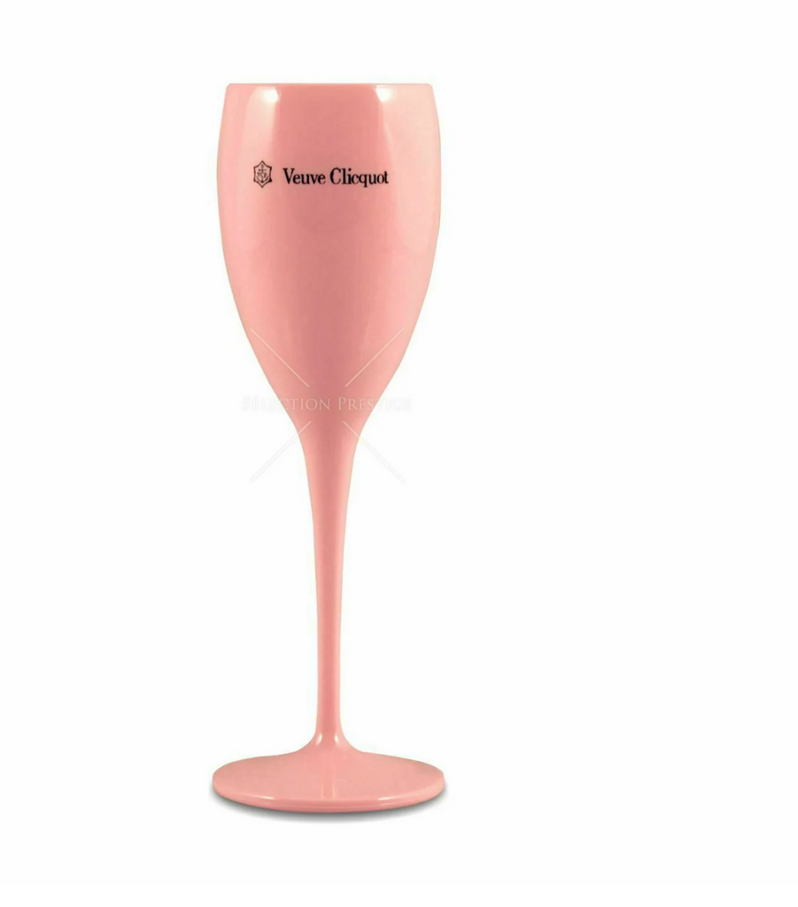 VEUVE CLICQUOT PINK ROSE CHAMPAGNE FLUTE GLASS CUP NEW X 4