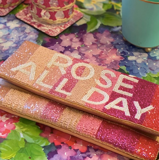 Rose All Day Beaded Clutch