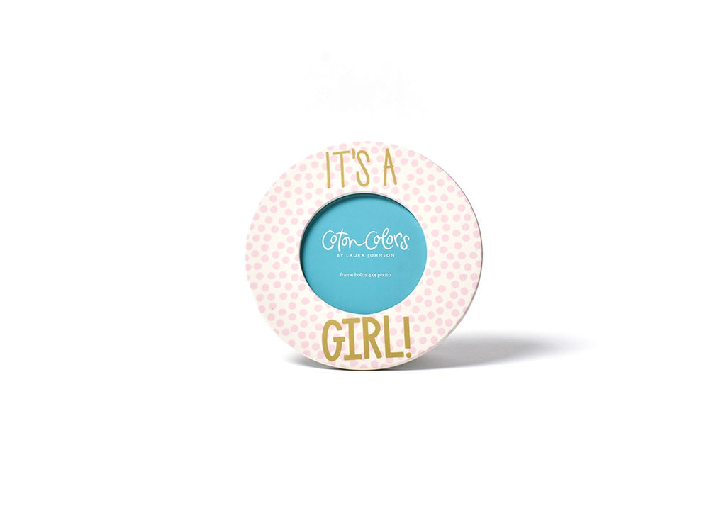 It's A Girl Round Dot Frame