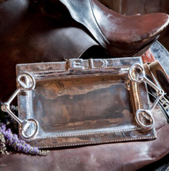 Equestrian Large Tray with Handles 19.5 X 9.5"