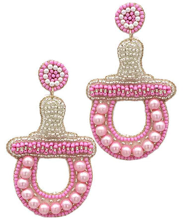 Pink Pacifier Earrings