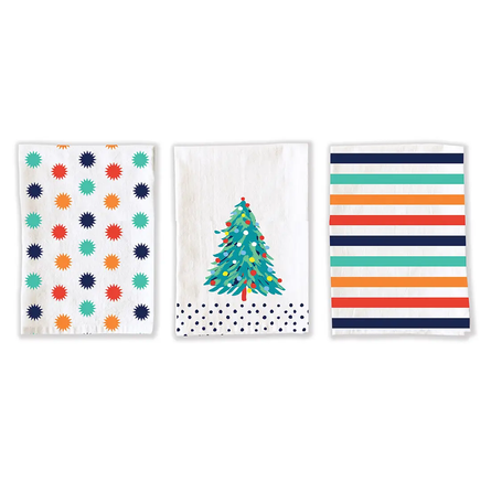 Whimsical Christmas Kitchen Towels, S/3
