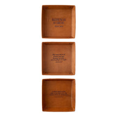 Inspirational Leather Desk Tray,  3 Assorted Quotes