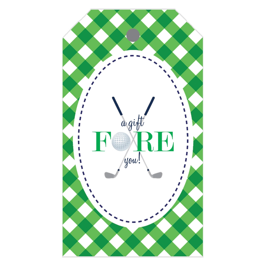 Gingham Golf Gift Tags, S/10