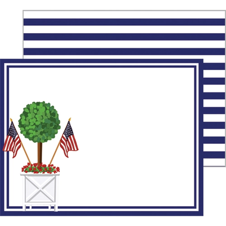 Patriotic Topiary Flat Notecards