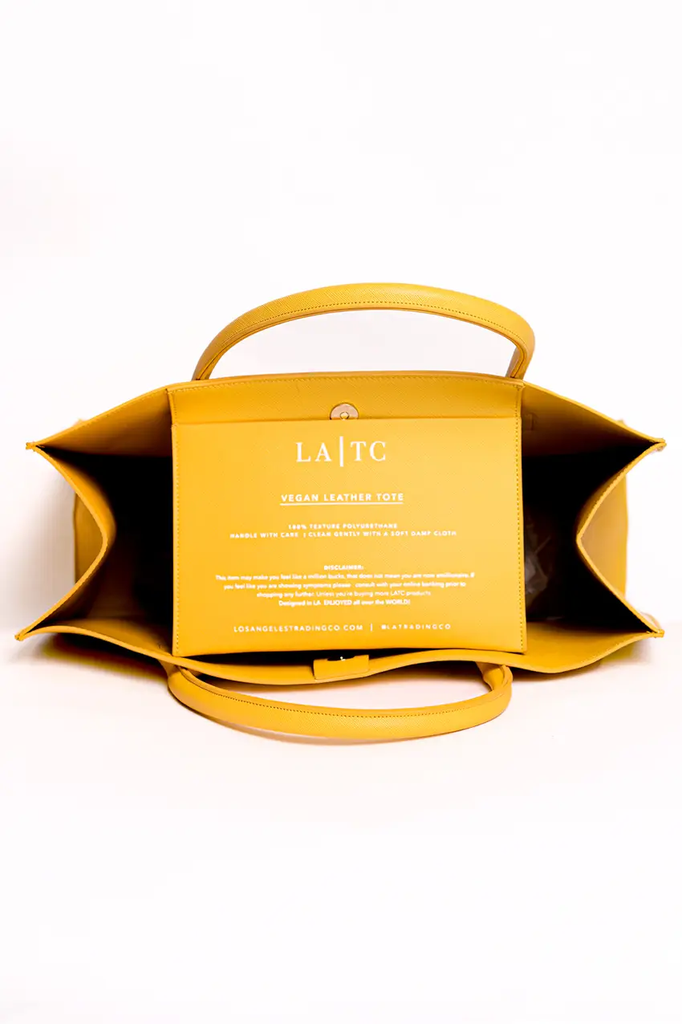 Miami Lemon Yellow Modern Vegan Tote Vivid Hue Home