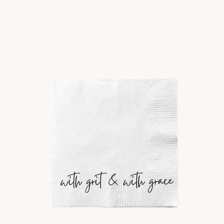 With Grit and With Grace Cocktail Napkin